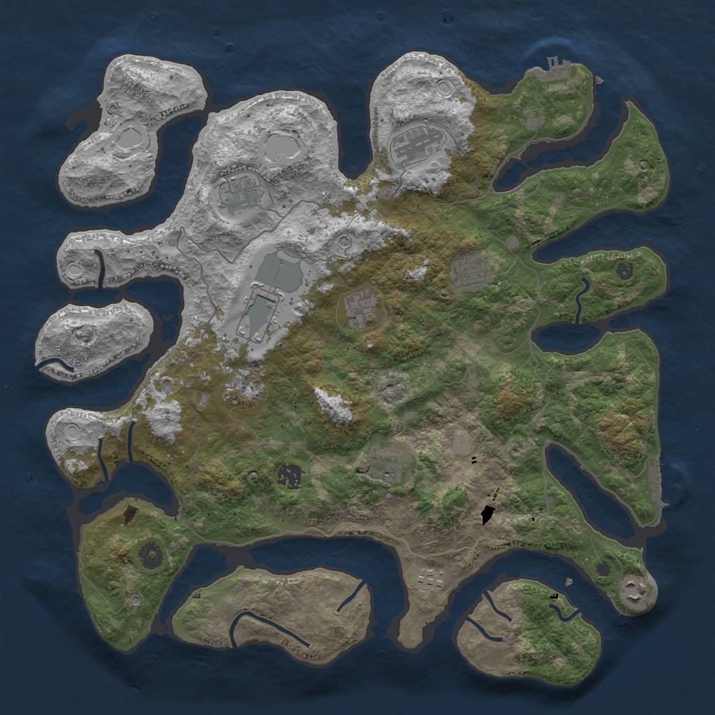 Rust Map: Procedural Map, Size: 4250, Seed: 1471138278, 18 Monuments