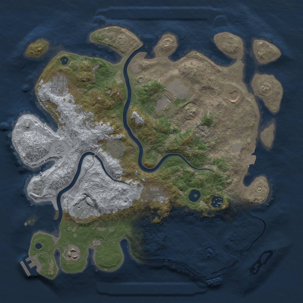 Rust Map: Procedural Map, Size: 3800, Seed: 119, 15 Monuments