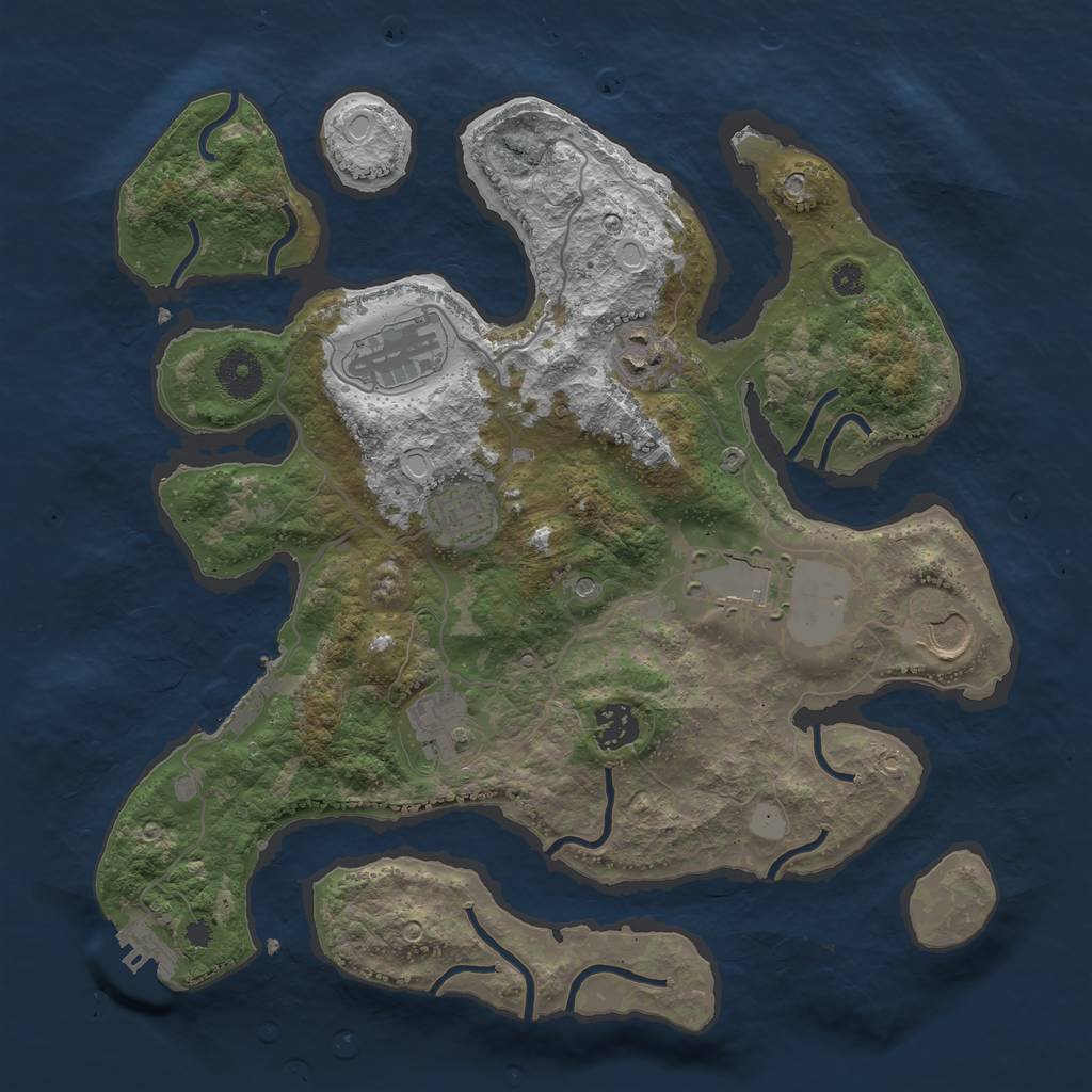 Rust Map: Procedural Map, Size: 3500, Seed: 125445038, 15 Monuments