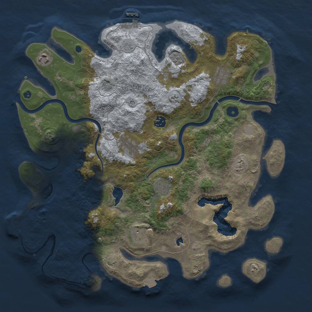 Rust Map: Procedural Map, Size: 4000, Seed: 871492688, 13 Monuments