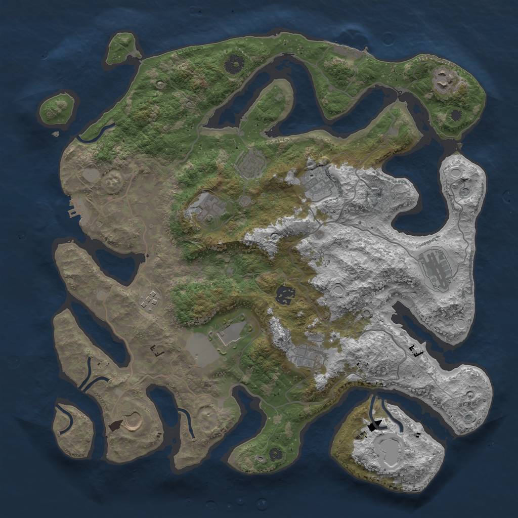Rust Map: Procedural Map, Size: 4000, Seed: 669339707, 18 Monuments