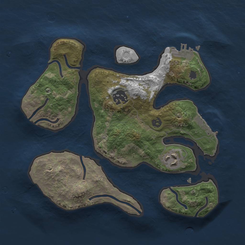 Rust Map: Procedural Map, Size: 2500, Seed: 200019, 9 Monuments