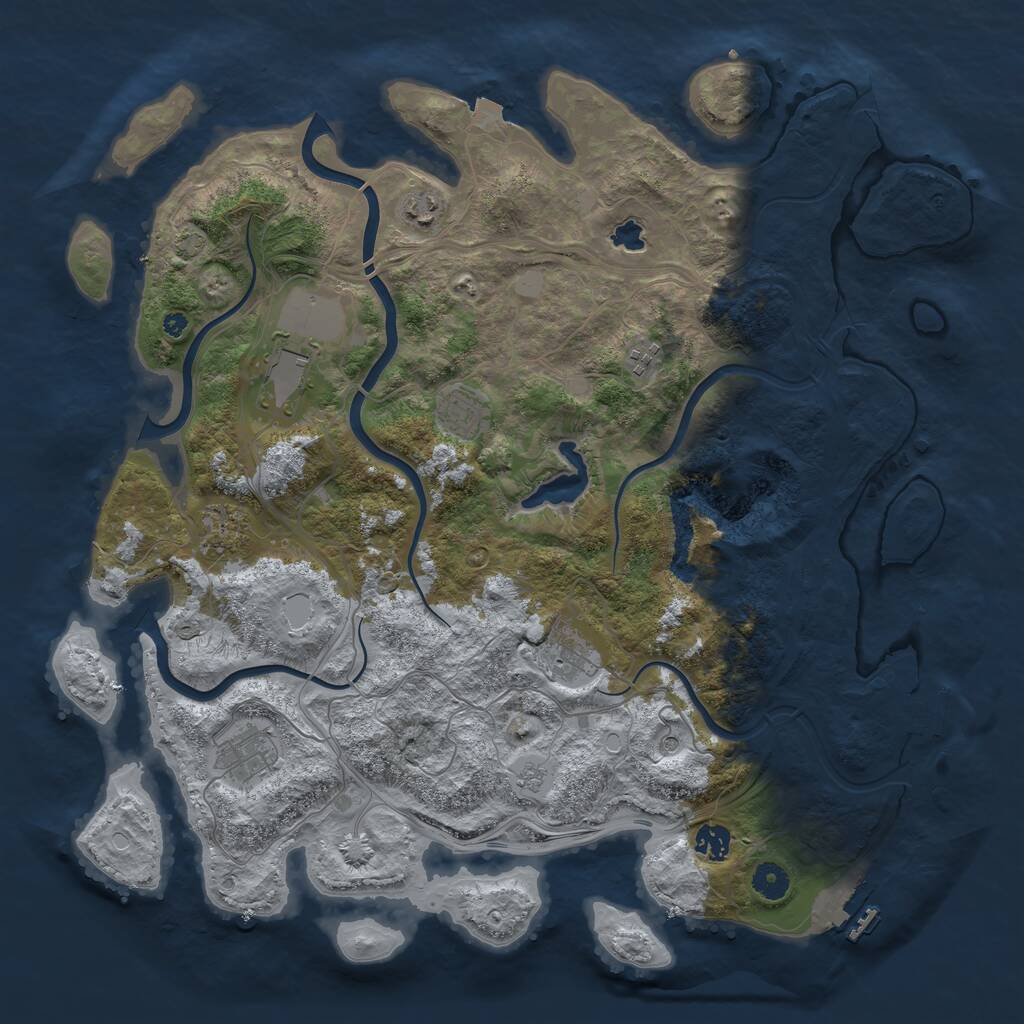Rust Map: Procedural Map, Size: 4250, Seed: 28065, 14 Monuments
