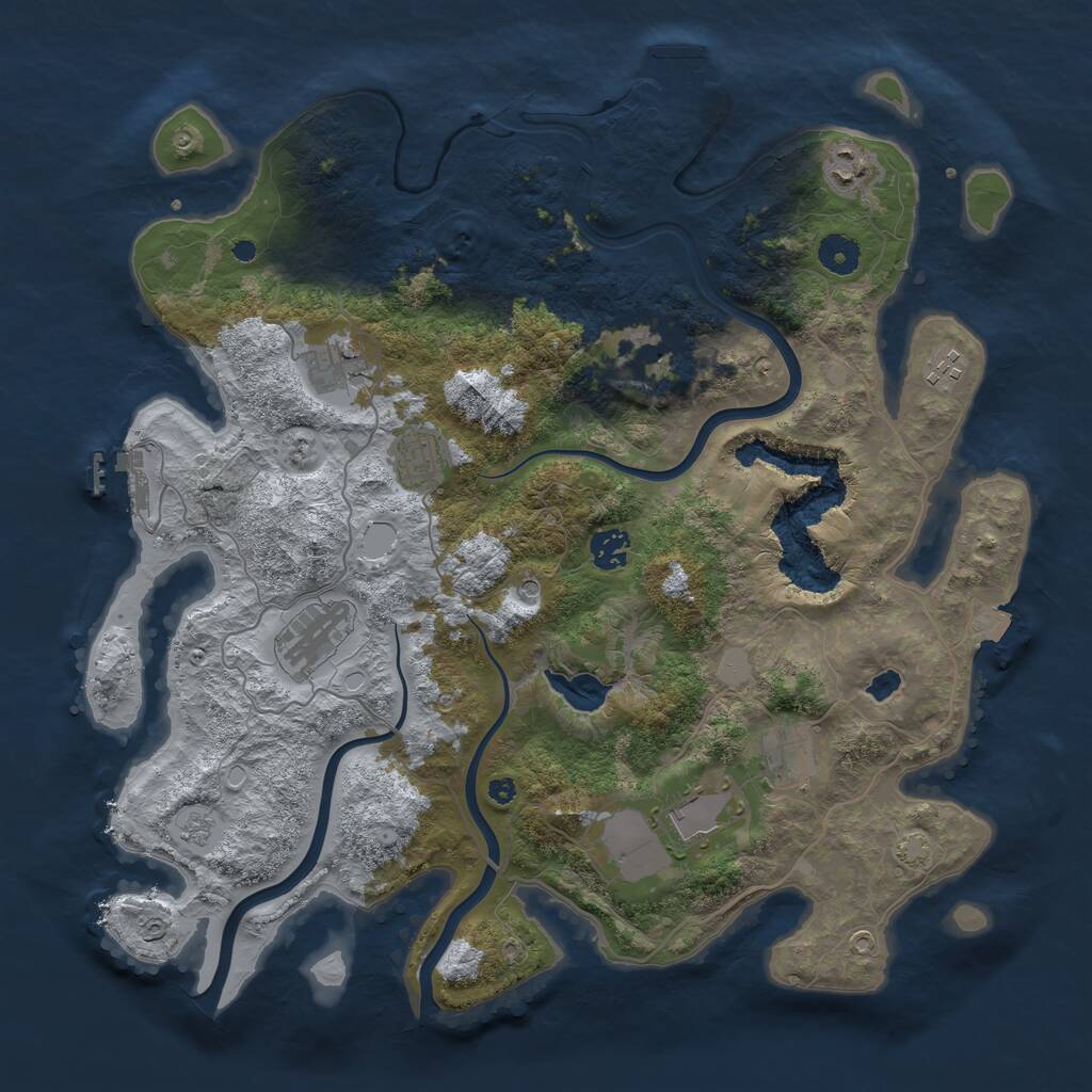 Rust Map: Procedural Map, Size: 4000, Seed: 146362506, 15 Monuments