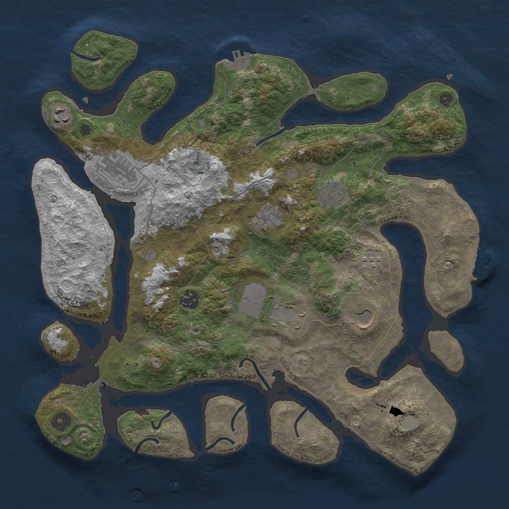 Rust Map: Procedural Map, Size: 4000, Seed: 6545456, 16 Monuments