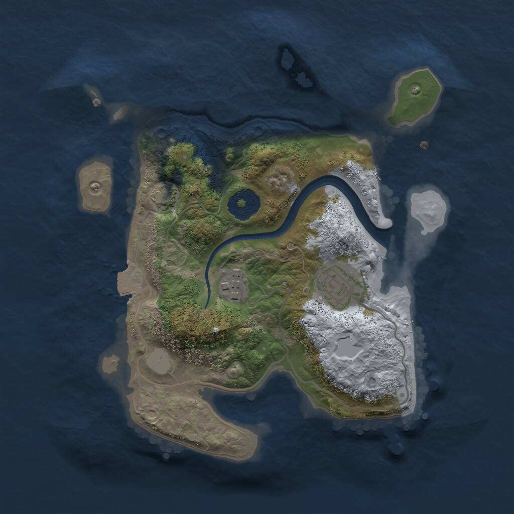 Rust Map: Procedural Map, Size: 2500, Seed: 170029, 4 Monuments