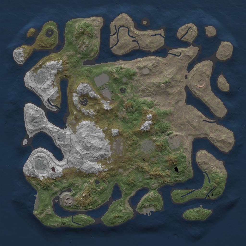 Rust Map: Procedural Map, Size: 4500, Seed: 118268593, 19 Monuments