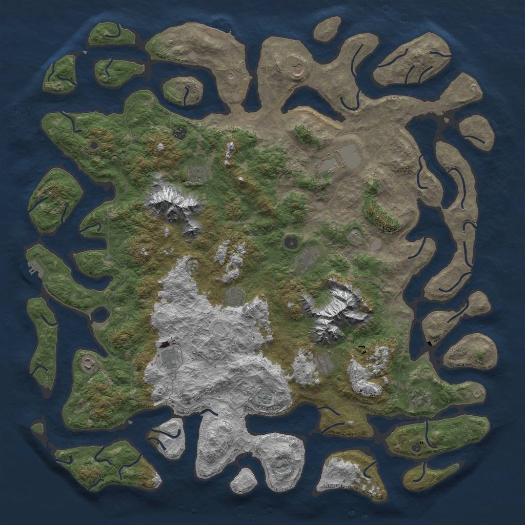 Rust Map: Procedural Map, Size: 6000, Seed: 3461289, 19 Monuments