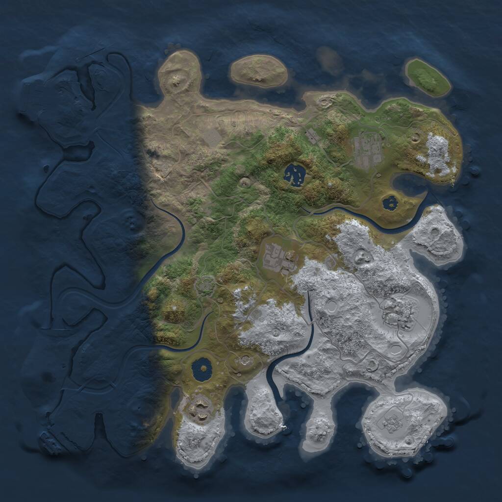 Rust Map: Procedural Map, Size: 3400, Seed: 78352, 11 Monuments