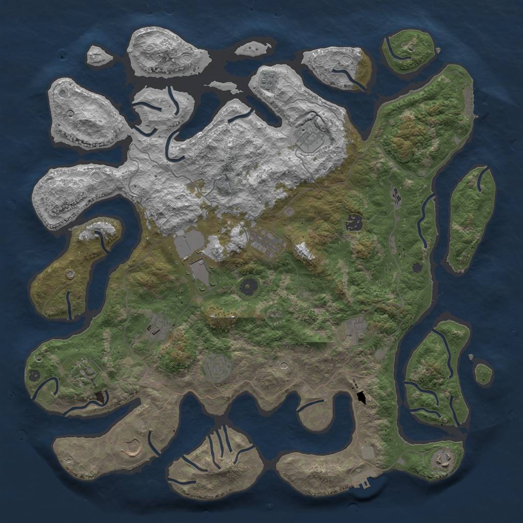 Rust Map: Procedural Map, Size: 4500, Seed: 15943, 19 Monuments