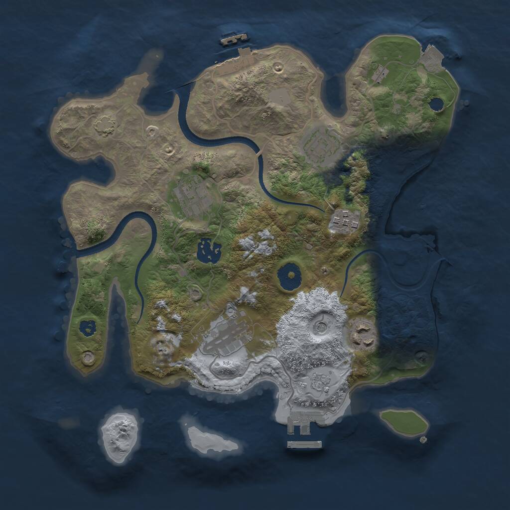 Rust Map: Procedural Map, Size: 3000, Seed: 1060873273, 12 Monuments