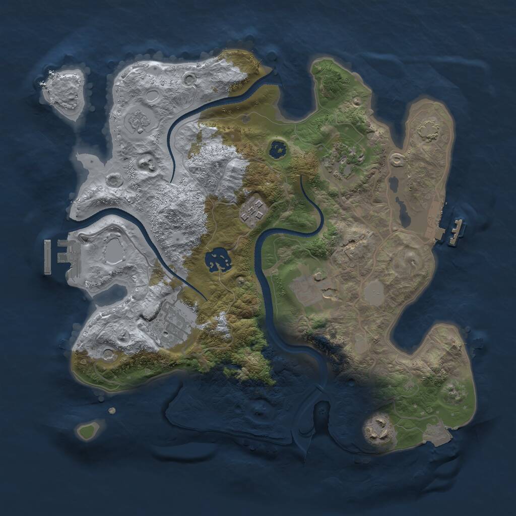 Rust Map: Procedural Map, Size: 3000, Seed: 1017839192, 12 Monuments