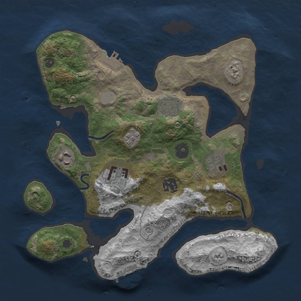 Rust Map: Procedural Map, Size: 3000, Seed: 1685903292, 14 Monuments