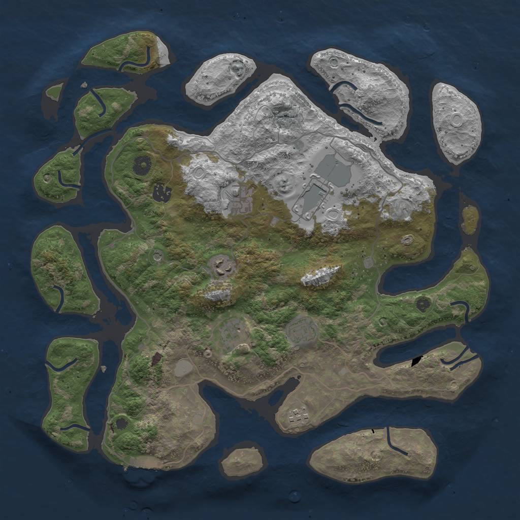 Rust Map: Procedural Map, Size: 4000, Seed: 778965, 14 Monuments