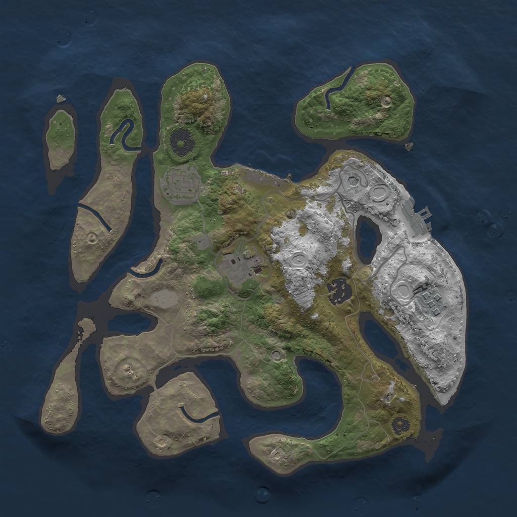 Rust Map: Procedural Map, Size: 3000, Seed: 95315, 12 Monuments
