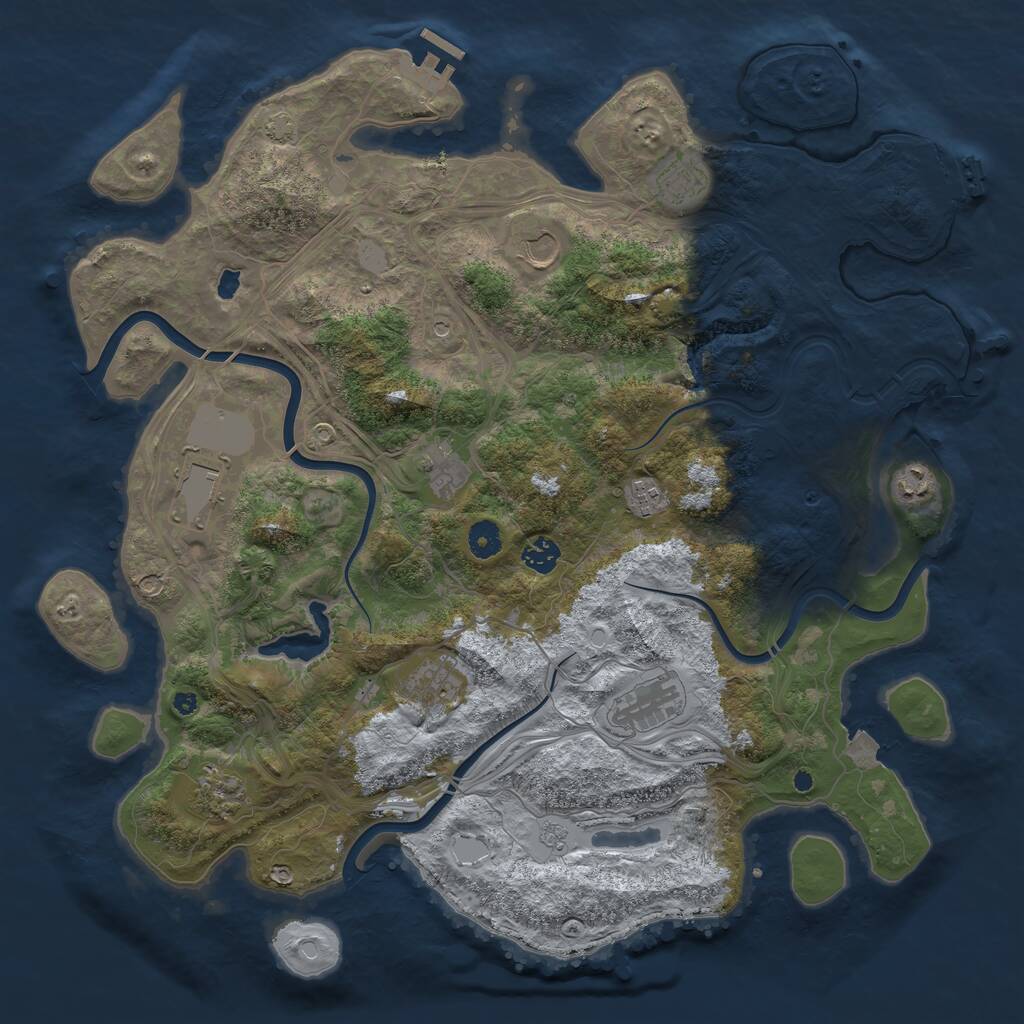 Rust Map: Procedural Map, Size: 4300, Seed: 1301716552, 16 Monuments