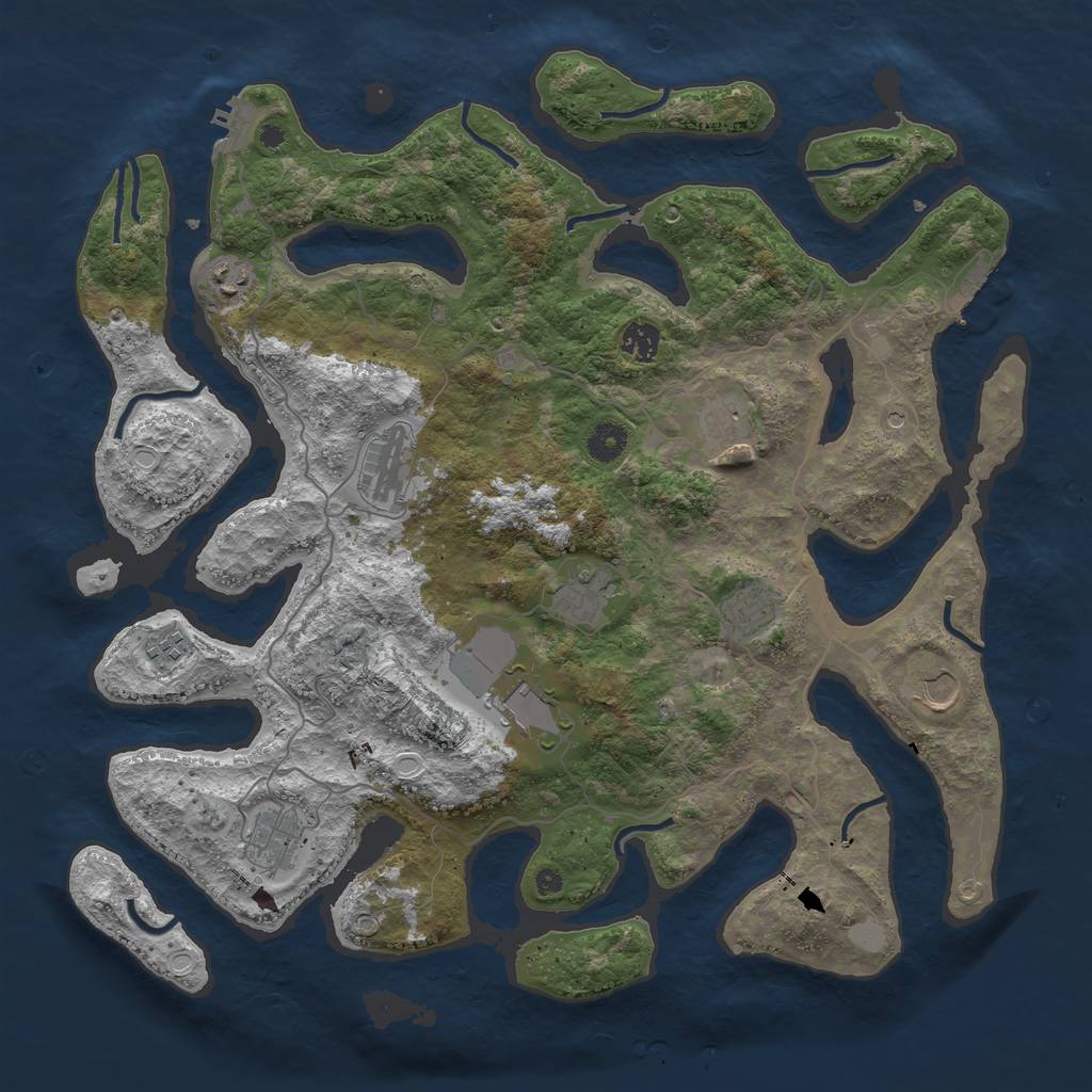Rust Map: Procedural Map, Size: 4200, Seed: 217867, 18 Monuments
