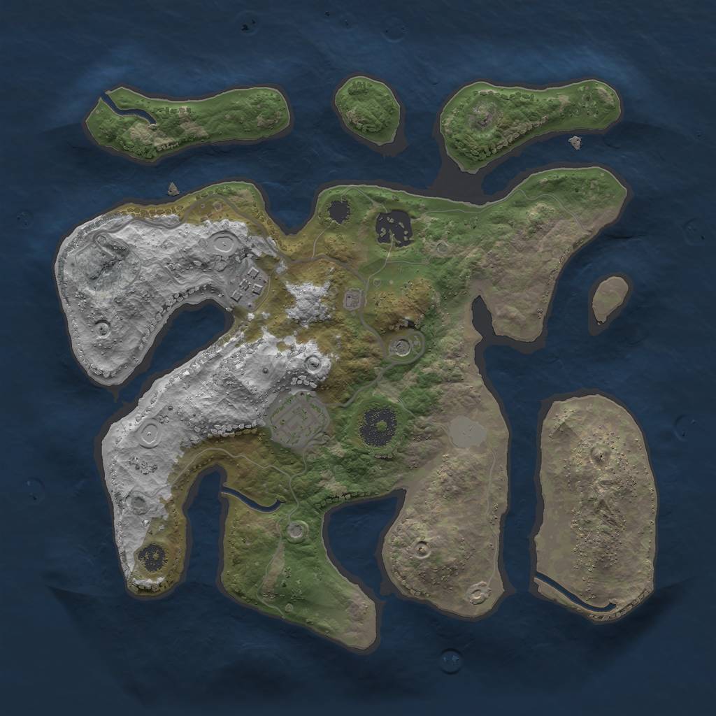 Rust Map: Procedural Map, Size: 2800, Seed: 444444, 9 Monuments