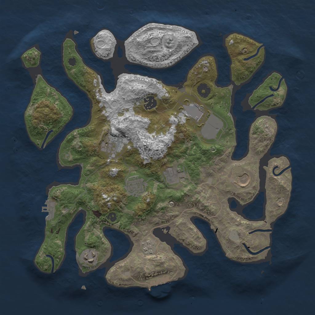 Rust Map: Procedural Map, Size: 3500, Seed: 122011452, 15 Monuments