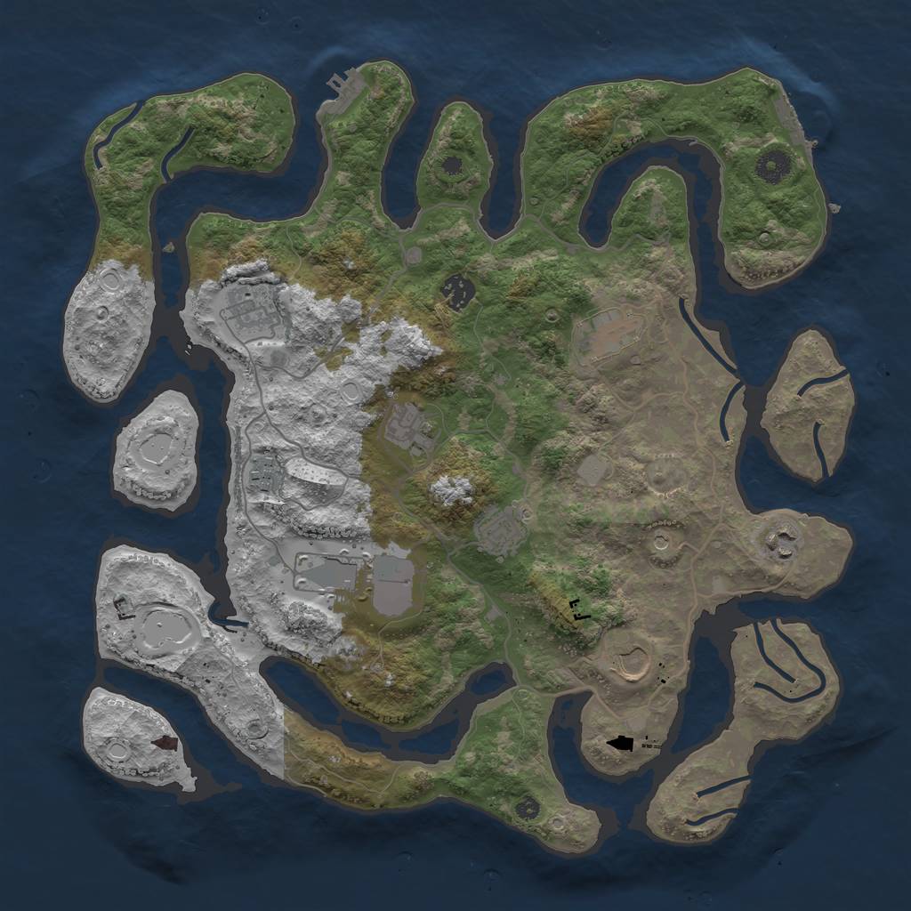 Rust Map: Procedural Map, Size: 4000, Seed: 1604011832, 17 Monuments