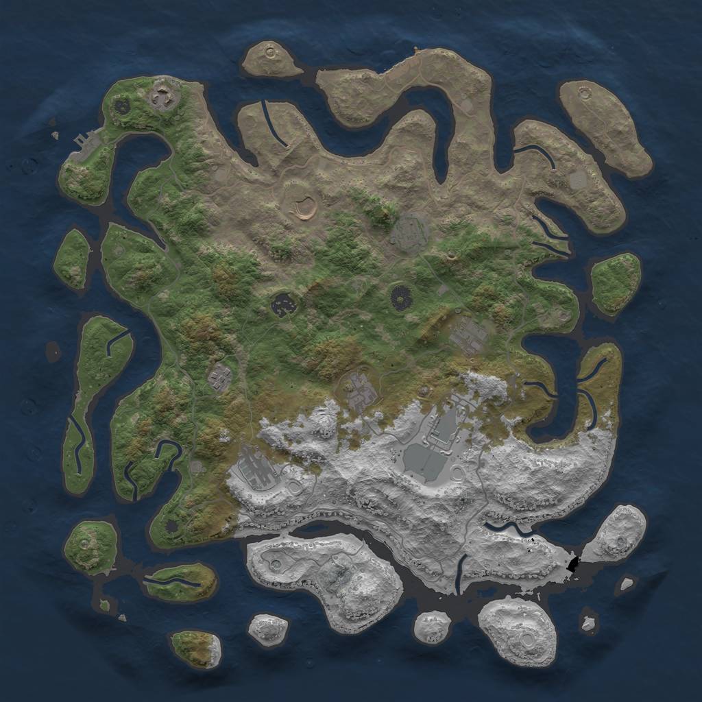 Rust Map: Procedural Map, Size: 4500, Seed: 1636957449, 17 Monuments