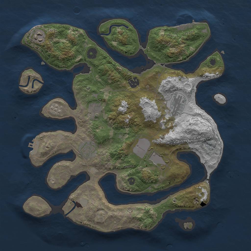 Rust Map: Procedural Map, Size: 3500, Seed: 5465487, 14 Monuments