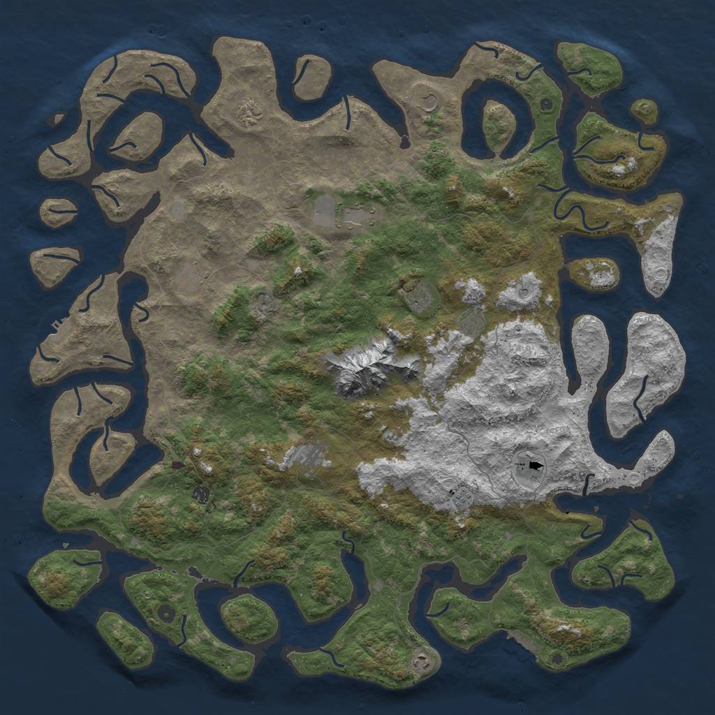 Rust Map: Procedural Map, Size: 6000, Seed: 1839575758, 19 Monuments