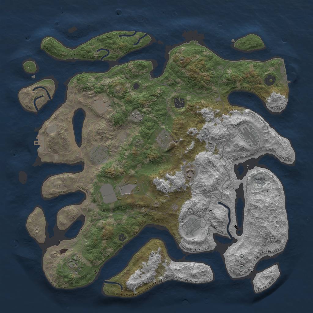 Rust Map: Procedural Map, Size: 4250, Seed: 4840, 18 Monuments