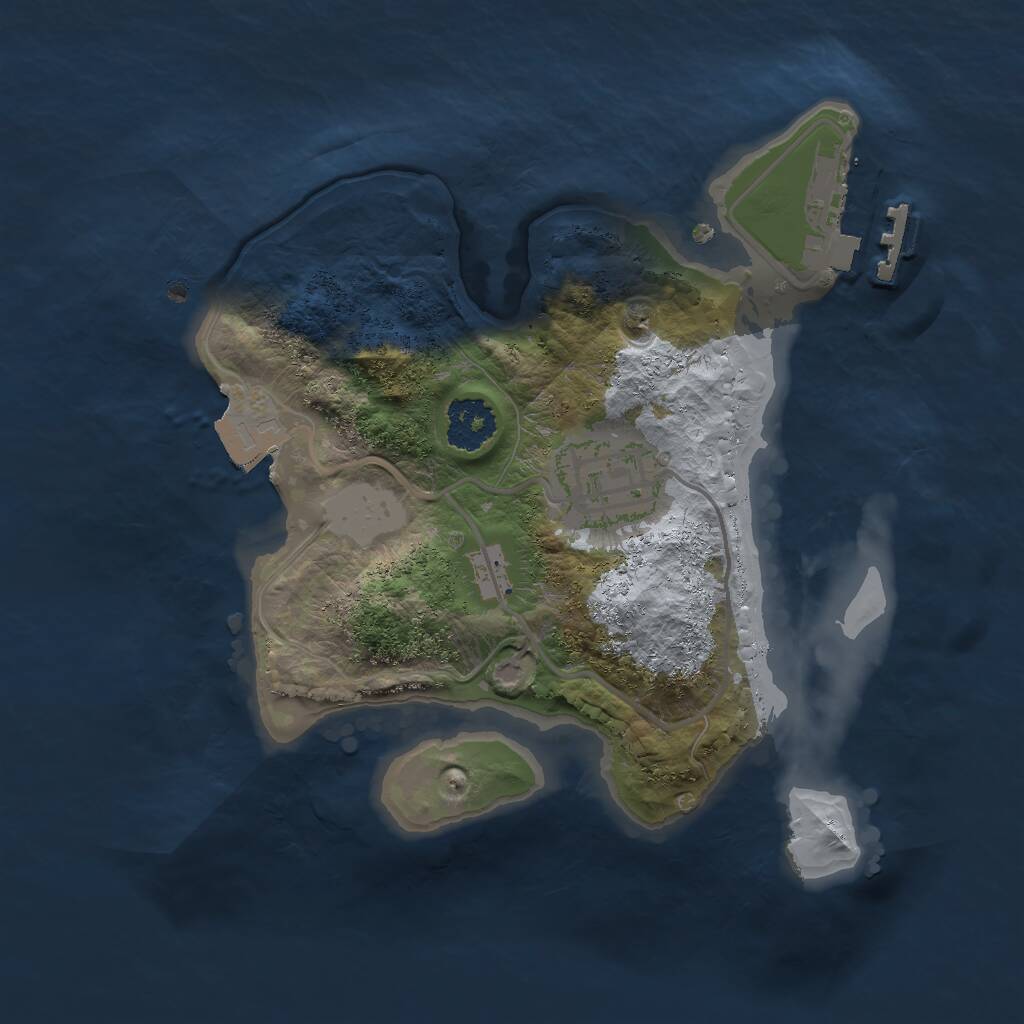 Rust Map: Procedural Map, Size: 2000, Seed: 48982881, 3 Monuments