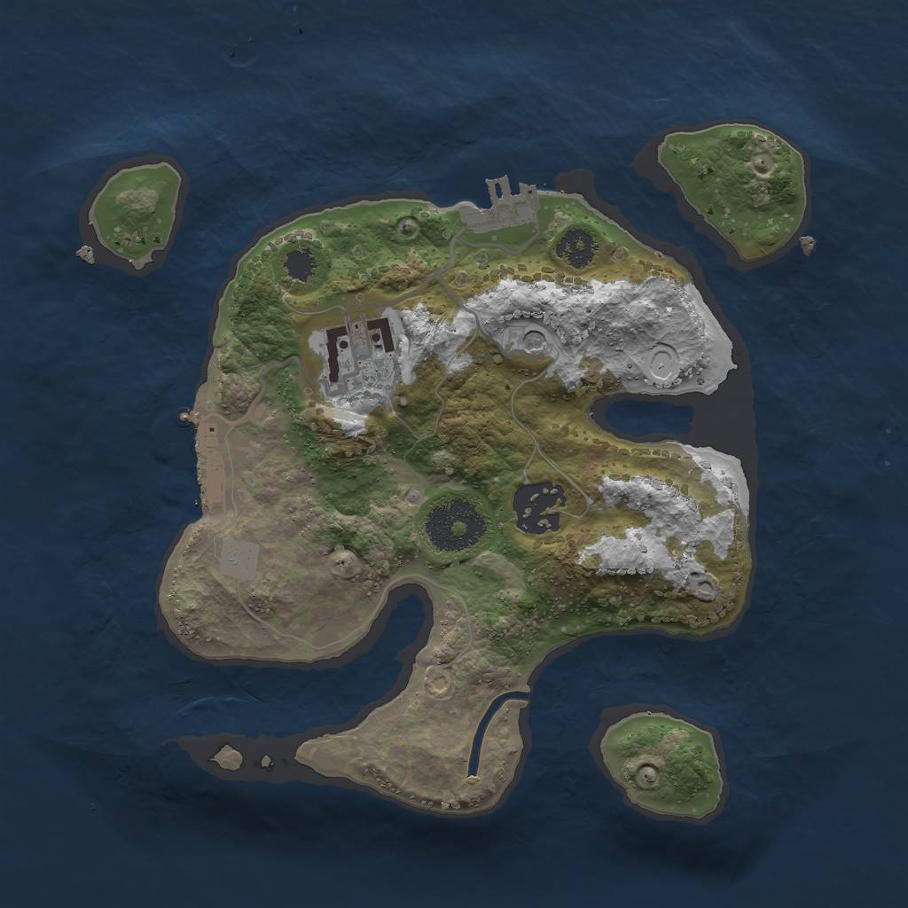 Rust Map: Procedural Map, Size: 2500, Seed: 1989921163, 10 Monuments