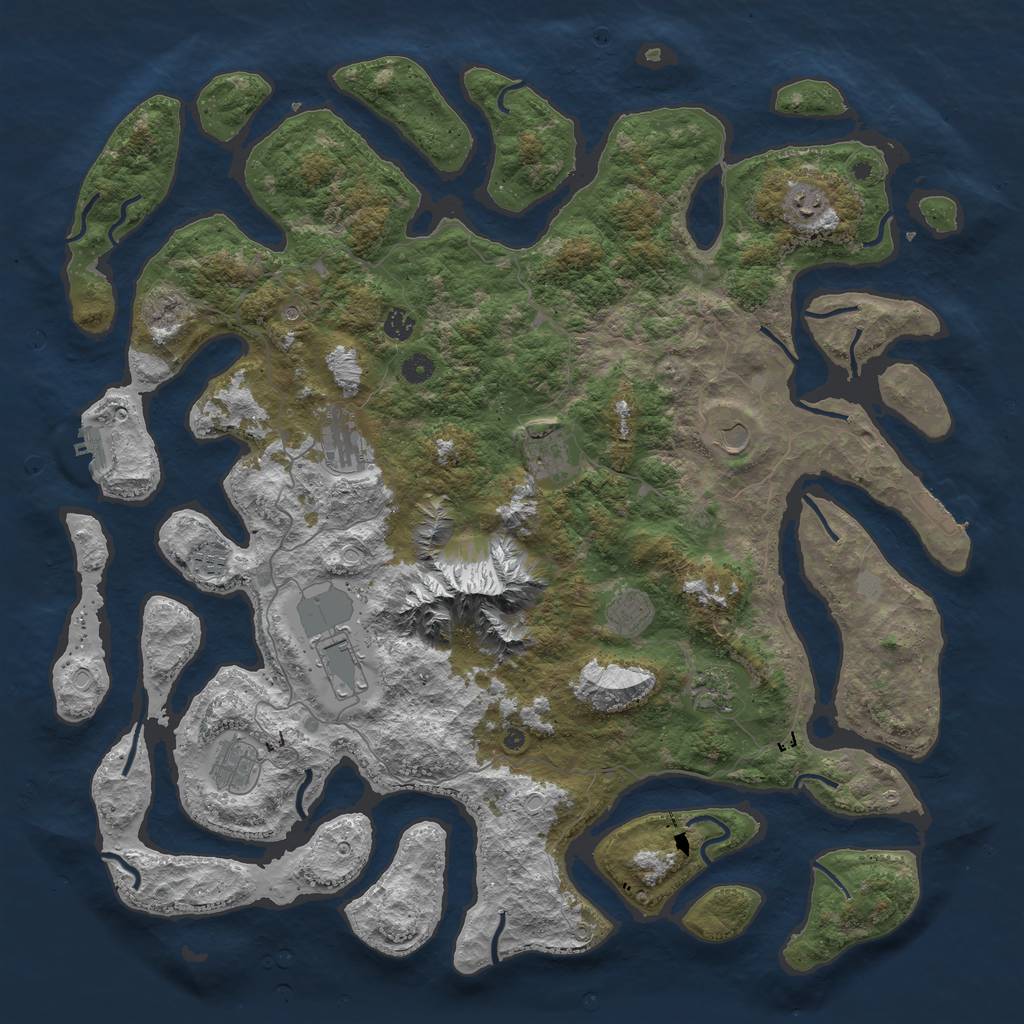 Rust Map: Procedural Map, Size: 5000, Seed: 1469293552, 18 Monuments