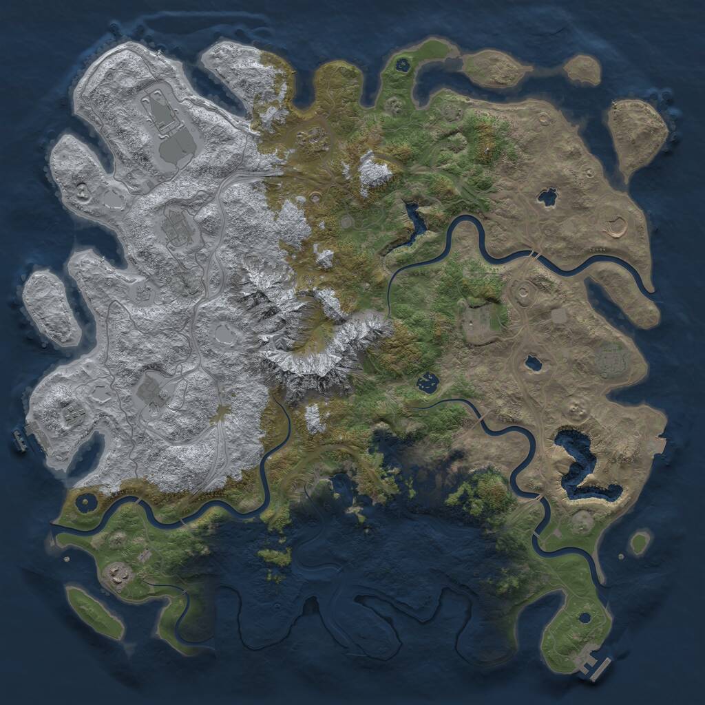 Rust Map: Procedural Map, Size: 5100, Seed: 469018, 17 Monuments
