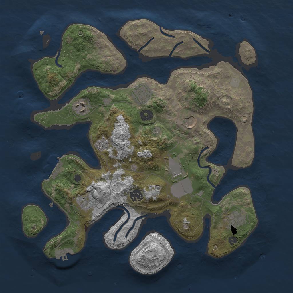 Rust Map: Procedural Map, Size: 3500, Seed: 997554089, 16 Monuments