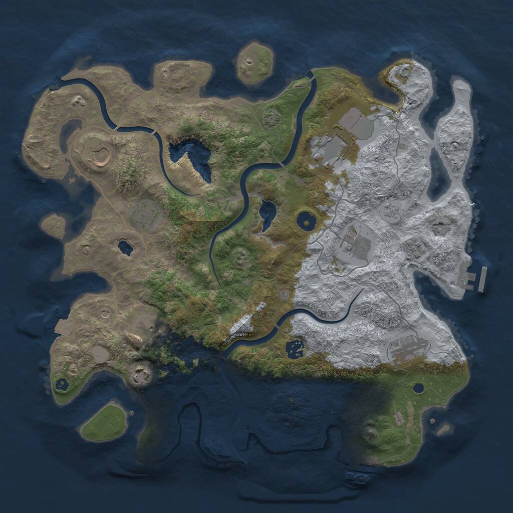 Rust Map: Procedural Map, Size: 4000, Seed: 106261, 15 Monuments