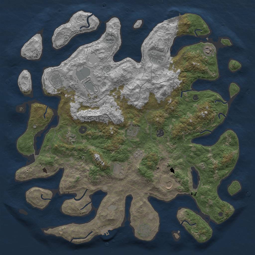 Rust Map: Procedural Map, Size: 4800, Seed: 22, 19 Monuments