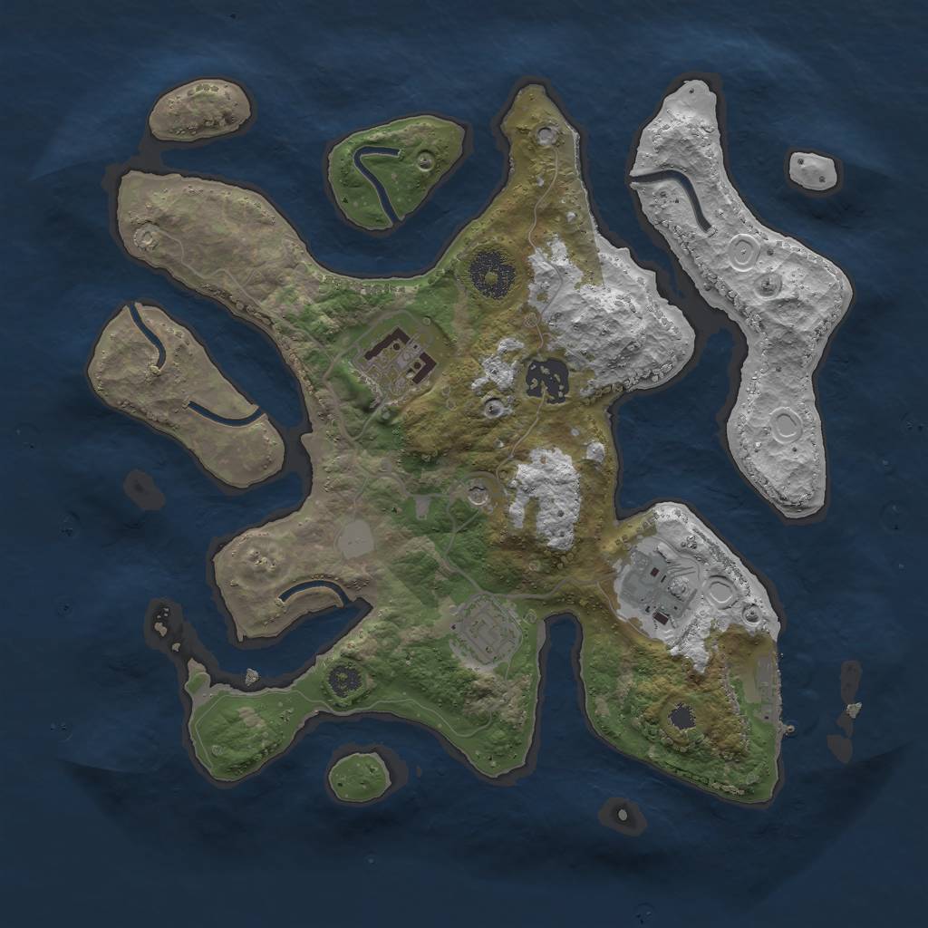 Rust Map: Procedural Map, Size: 3000, Seed: 75179288, 11 Monuments