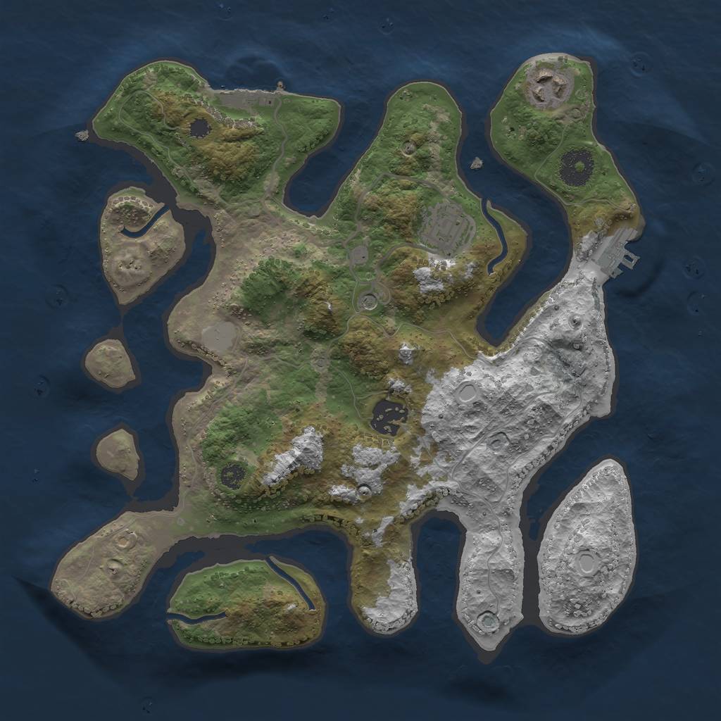 Rust Map: Procedural Map, Size: 3000, Seed: 84362, 11 Monuments