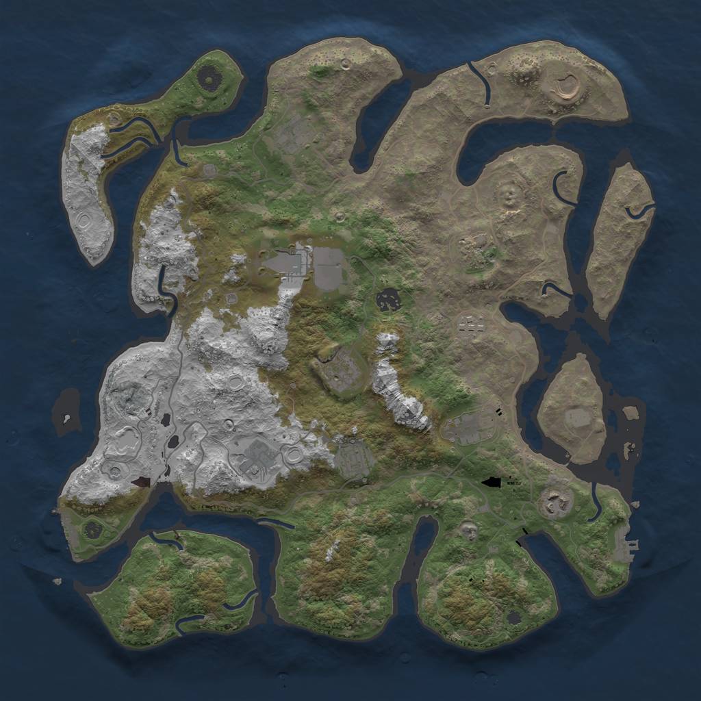 Rust Map: Procedural Map, Size: 4250, Seed: 1467785128, 19 Monuments