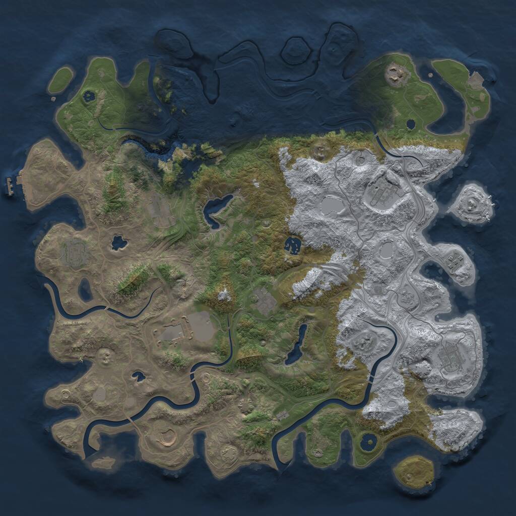 Rust Map: Procedural Map, Size: 4500, Seed: 425052, 15 Monuments