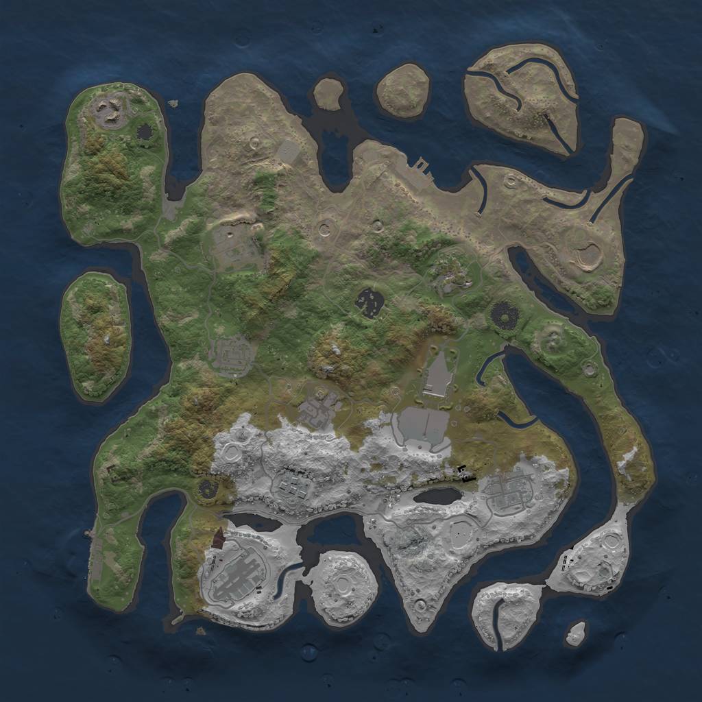 Rust Map: Procedural Map, Size: 3750, Seed: 373619316, 19 Monuments