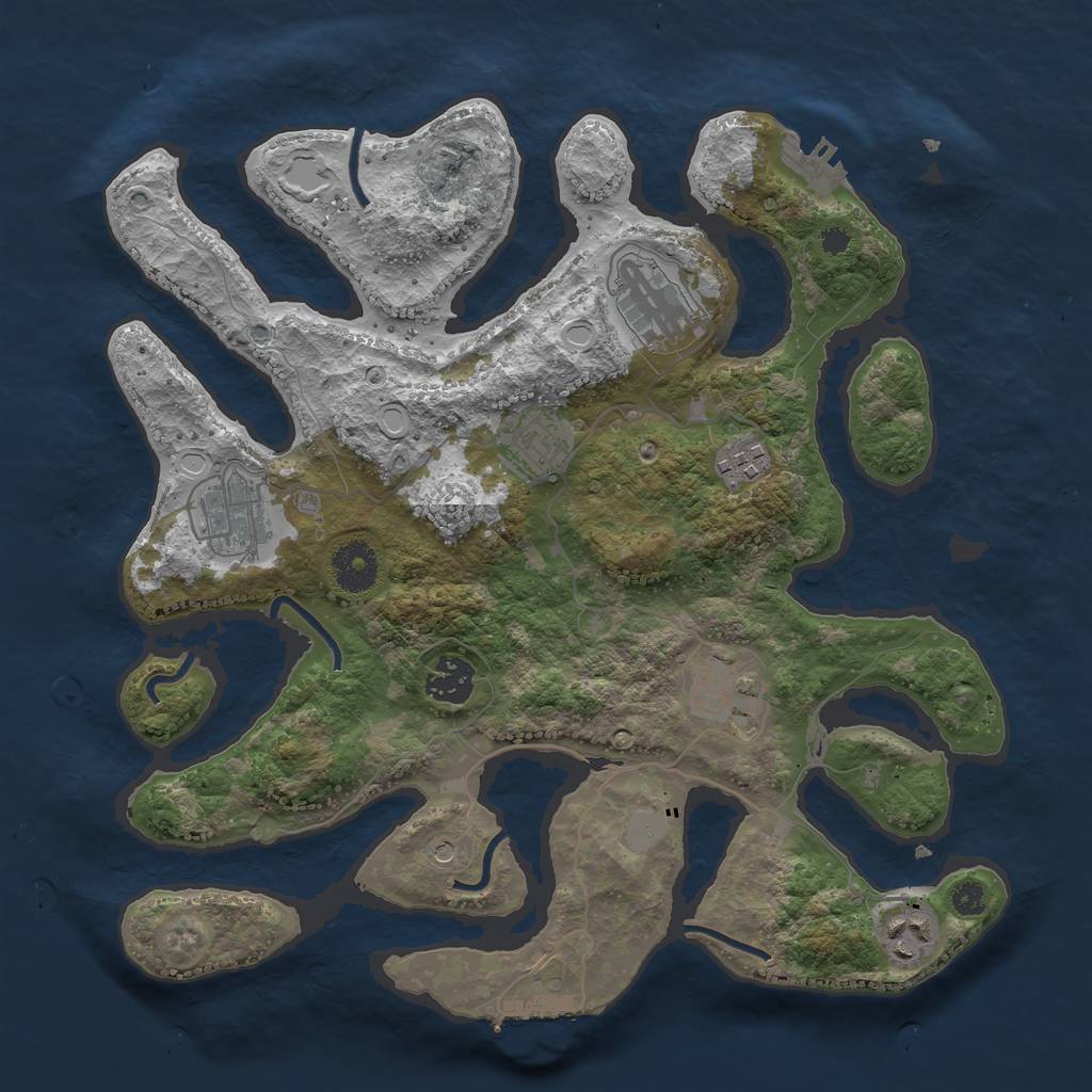 Rust Map: Procedural Map, Size: 3400, Seed: 30712, 15 Monuments