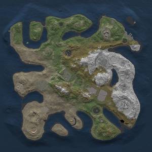 Thumbnail Rust Map: Procedural Map, Size: 3500, Seed: 1143135555, 17 Monuments