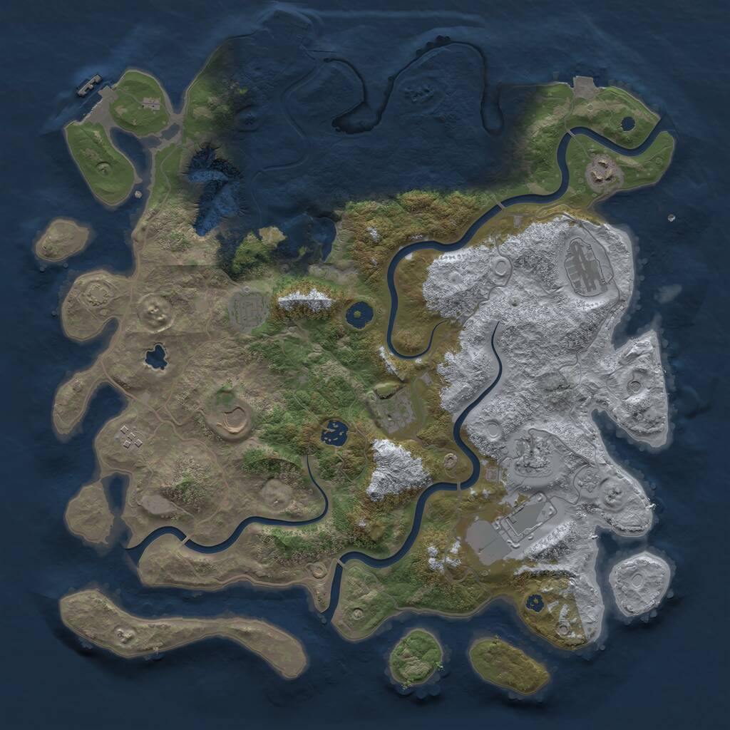 Rust Map: Procedural Map, Size: 4200, Seed: 1234578, 15 Monuments