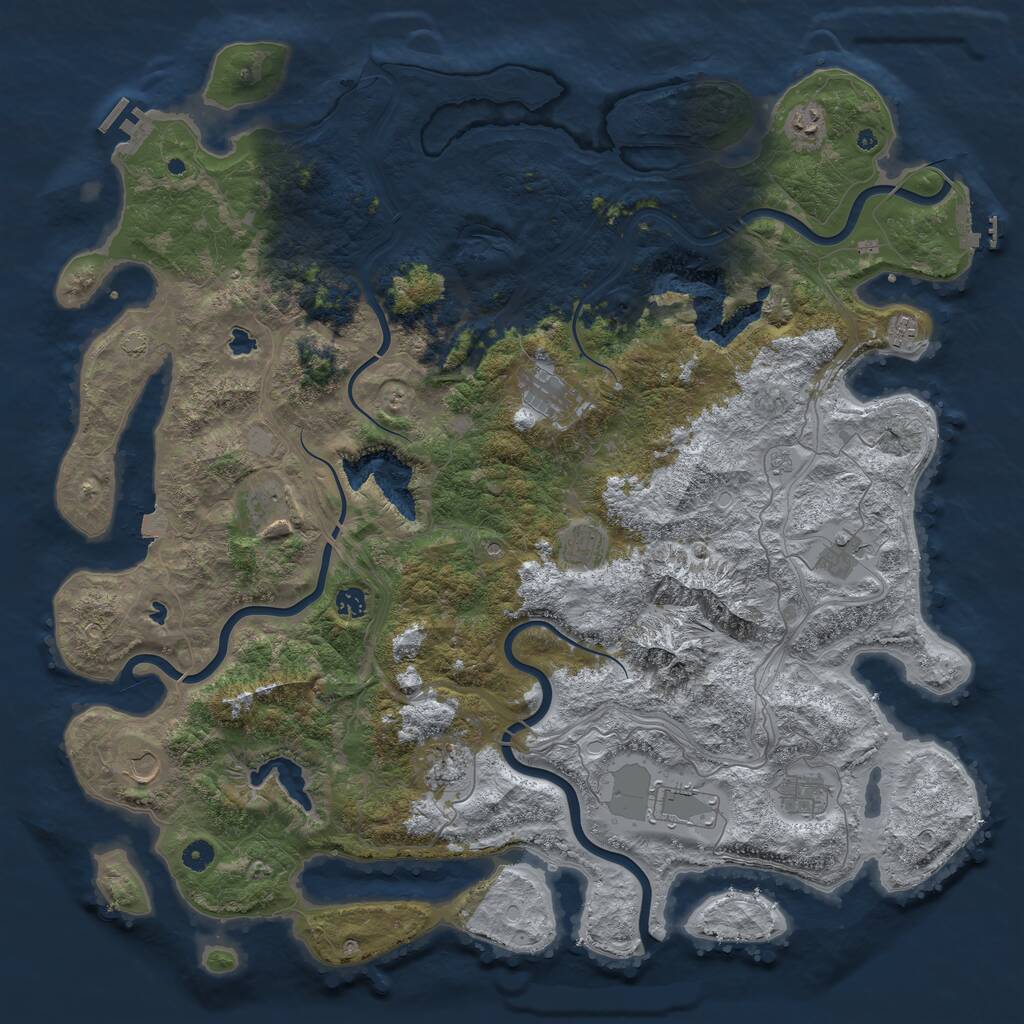 Rust Map: Procedural Map, Size: 5000, Seed: 19722508, 17 Monuments