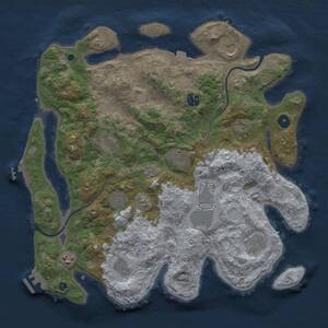 Thumbnail Rust Map: Procedural Map, Size: 3950, Seed: 1799474953, 17 Monuments