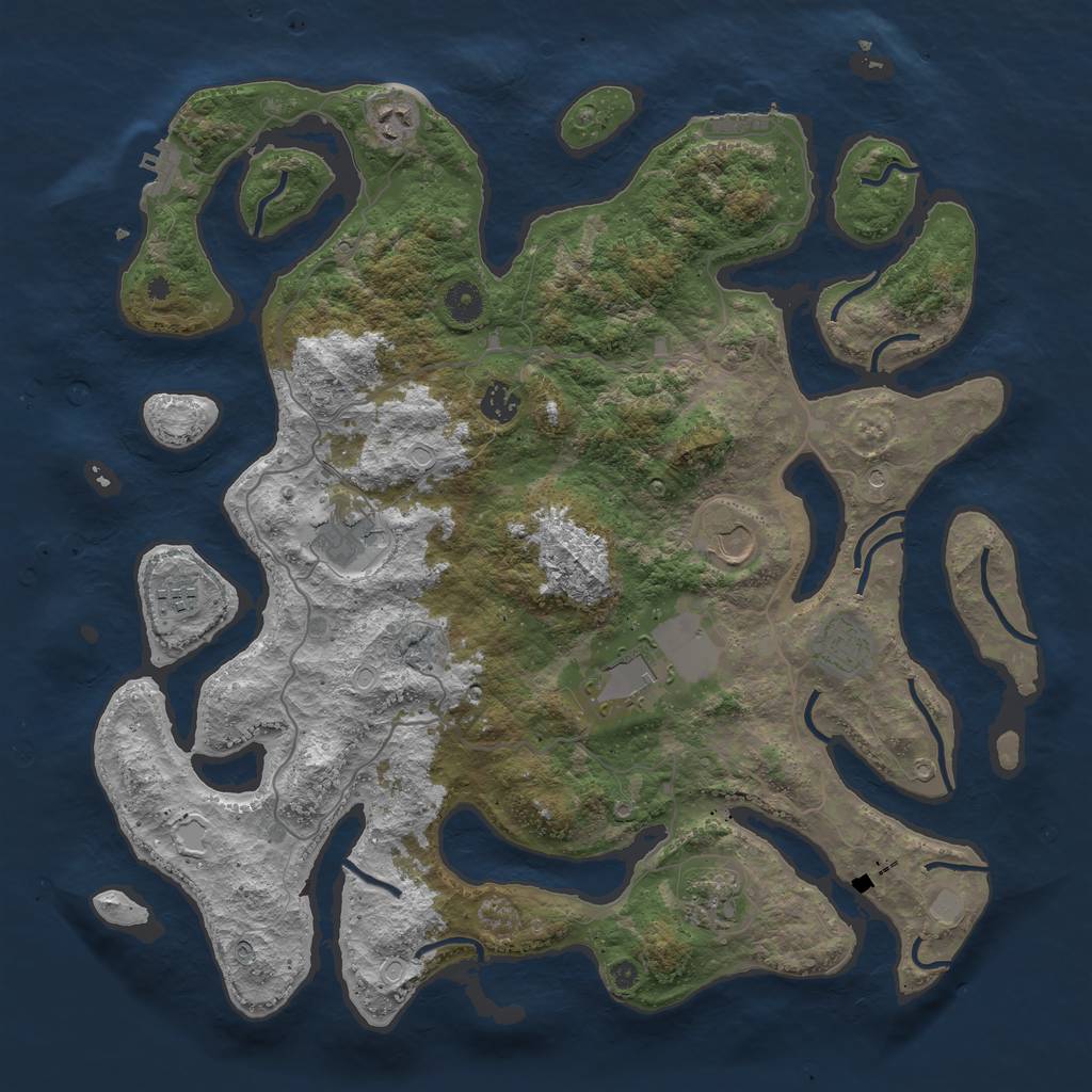 Rust Map: Procedural Map, Size: 4200, Seed: 520246821, 16 Monuments