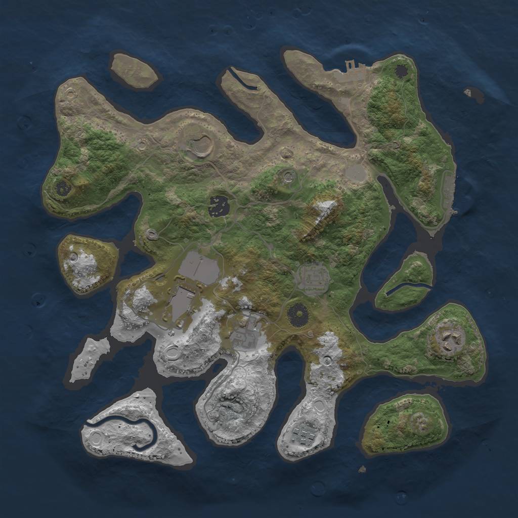 Rust Map: Procedural Map, Size: 3500, Seed: 1663947695, 15 Monuments