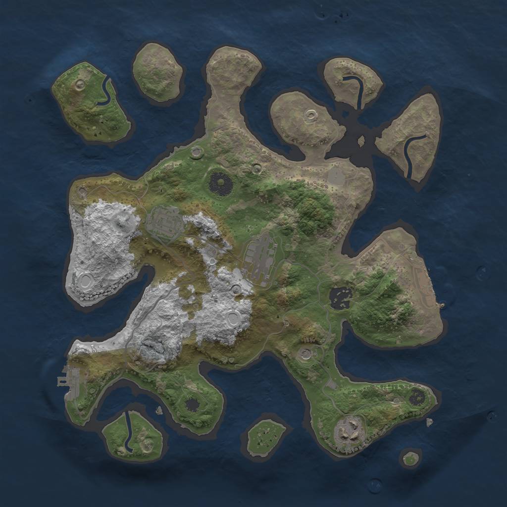 Rust Map: Procedural Map, Size: 3200, Seed: 25688745, 12 Monuments