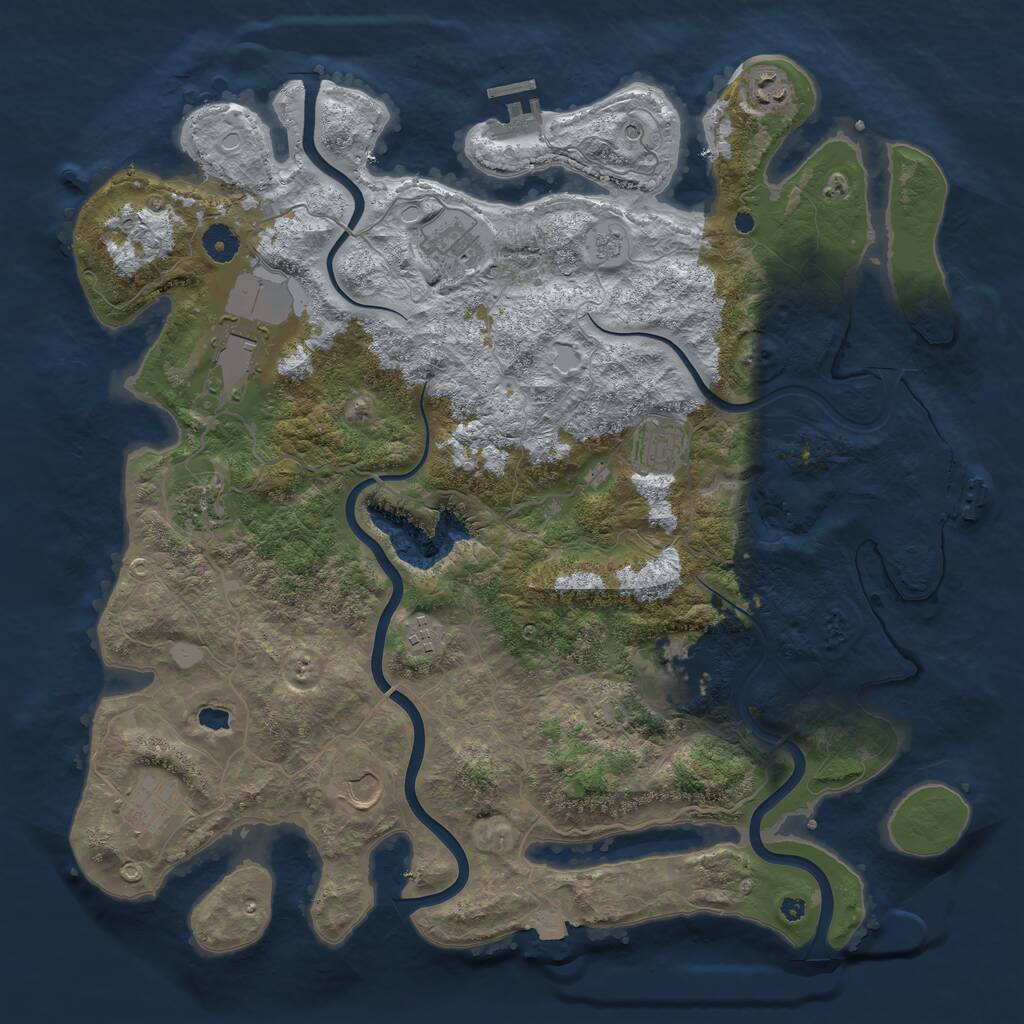 Rust Map: Procedural Map, Size: 4200, Seed: 520245873, 15 Monuments