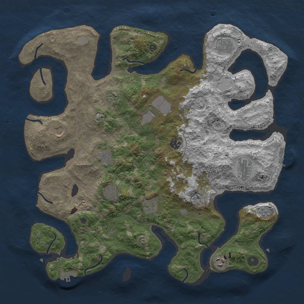 Rust Map: Procedural Map, Size: 4250, Seed: 520052, 19 Monuments